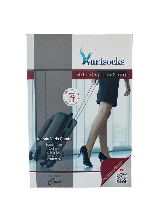 Varisocks Medical Compression Pantyhose – Beige – CCL 2 (22–34 mmHg) – Open Toe – Foot, Ankle, Calf & Thigh Support – Sizes S–XXL – Unisex - Image 2