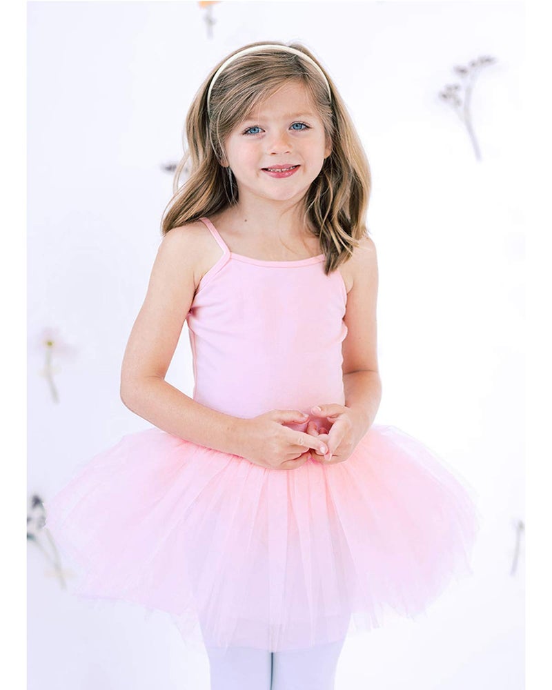 Stelle Toddler Ballet Leotards for Girls,Dance Leotard for Girls,Camisole Toddler Ballet Outfit with Tutu for Studio Outdoor Daily Wear, Pink 3-4T - Image 3