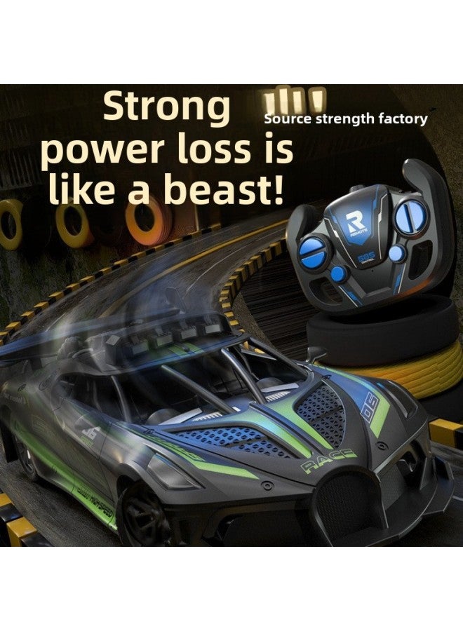 Remote Control Car Charging Version Simulation Wireless Racing Car Drifting Mini Electric Children Boy High-speed Toy Car-Color:Extra Large Size 25cm—★Galvanized Sports Car—(black And Green)-Scale:[signal Upgrade/approximately 50m Distance/multiple Racing Non-crossing Frequency/single Battery Standard] 30 Minutes Battery Life + Freight Insurance  - Image 3