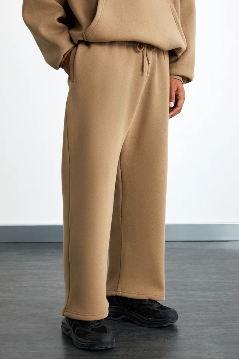 GRIMELANGE BIBURY Men's Soft Fabric Organic Cotton 3 Thread Inside Raised Relaxed Mink Sweatpants