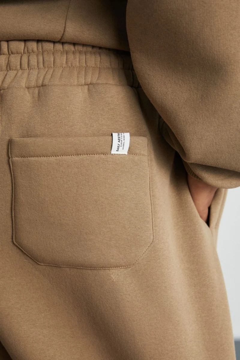 GRIMELANGE BIBURY Men's Soft Fabric Organic Cotton 3 Thread Inside Raised Relaxed Mink Sweatpants