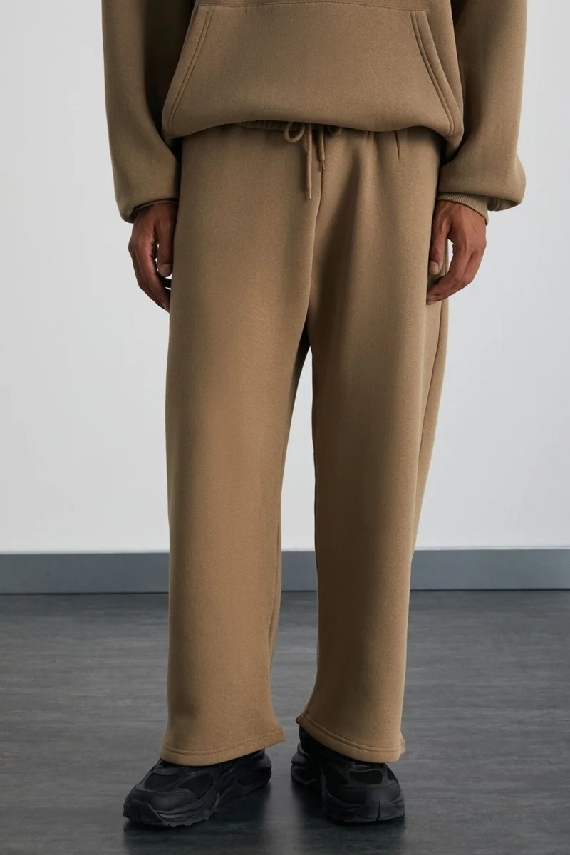 GRIMELANGE BIBURY Men's Soft Fabric Organic Cotton 3 Thread Inside Raised Relaxed Mink Sweatpants