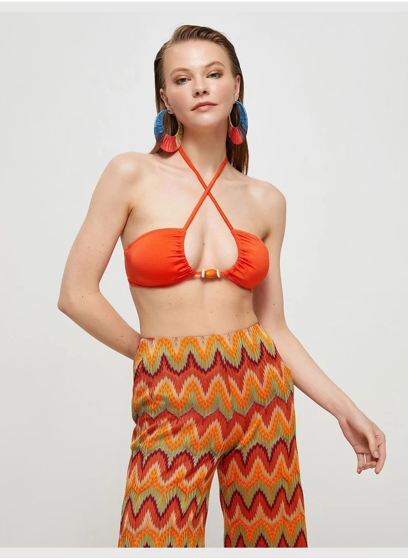كوتون Beaded Halter Neck Bikini Top