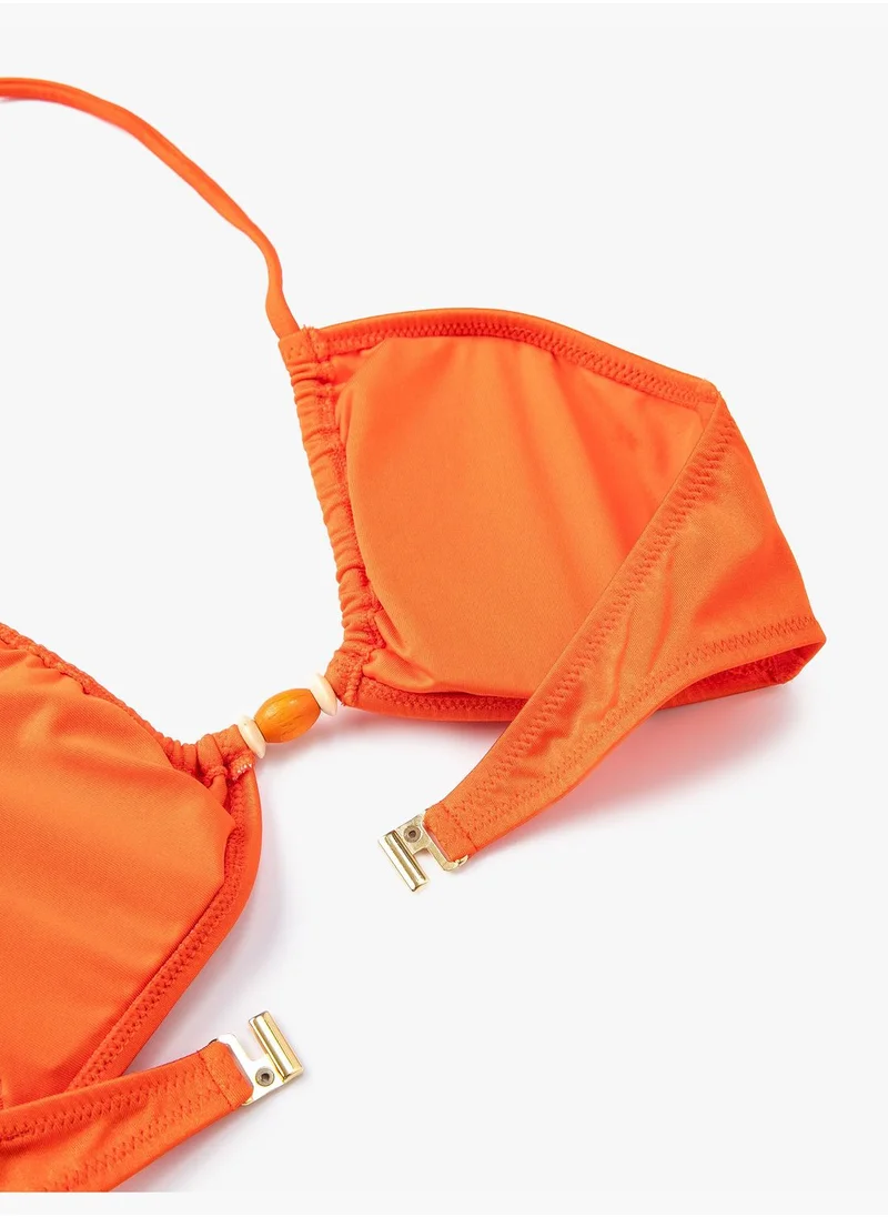 كوتون Beaded Halter Neck Bikini Top