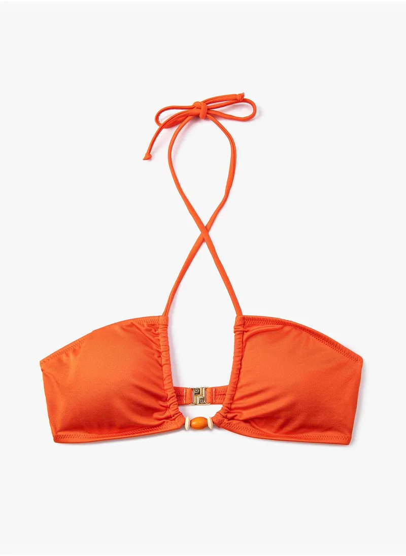 كوتون Beaded Halter Neck Bikini Top