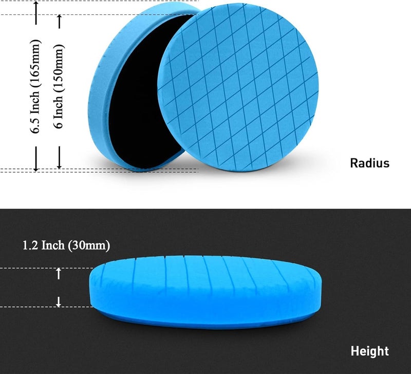 Autolock 6" Buffing Polishing Pads, 6Pcs 6.5inch 165mm Face for 6 Inch Backing Plate Compound Buffing Sponge and Woolen Pads Cutting Polishing Pad Kit for Car Buffer Polisher, Polishing and Waxing - Image 2
