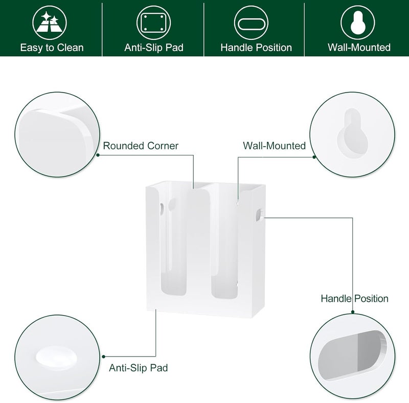 TPGP BOSSCASA Disposable Coffee Cup Dispenser with Handles - 2 Compartments, White - Image 3