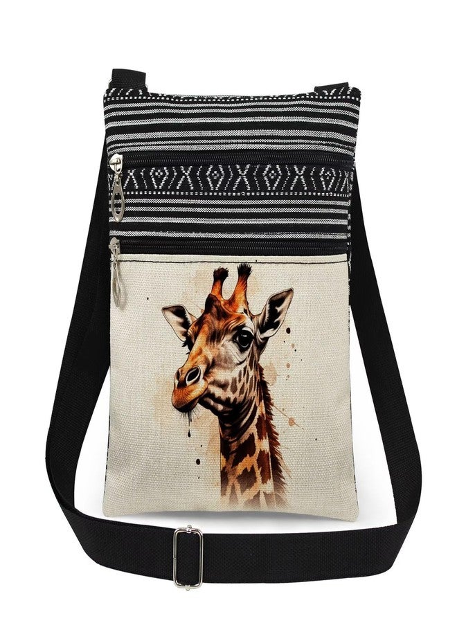 XiaoGalaee Giraffe Print Crossbody Bag Adjustable Shoulder Strap for Giraffe Enthusiast Birthday Gift Holiday Present​​ for Adult Friend - Image 1