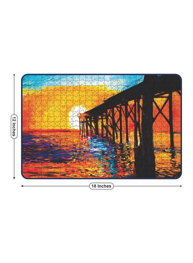Webby Sunset Over The Bridge Painting Jigsaw Puzzle, 500 Pieces - Image 3