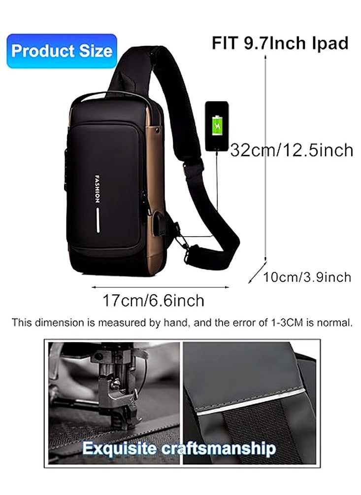 Edots Multifunction  Shoulder Sports Bag for Men 32*18cm- Brown  - Image 4