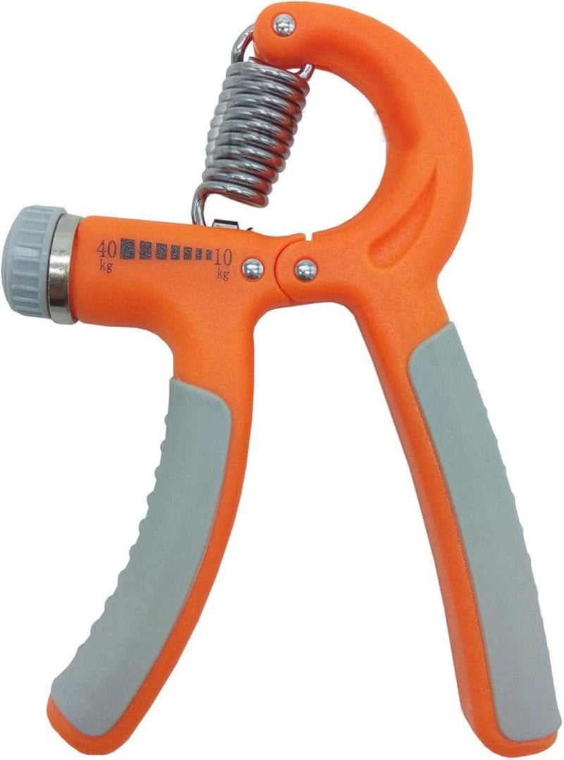 Hand Gripper Adjustable Fitness Strength Trainer Gym Muscle Exerciser Grip Orange And Grey