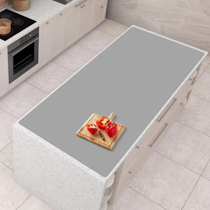 AECHY Silicone Mats for Kitchen Counter 47x236x008 Largest Heat Resistant Mat Shipped Rolled Up Kitchen Island Silicone Countertop Protector Mat Nonslip Extra Large Counter Mat Dark Gray
