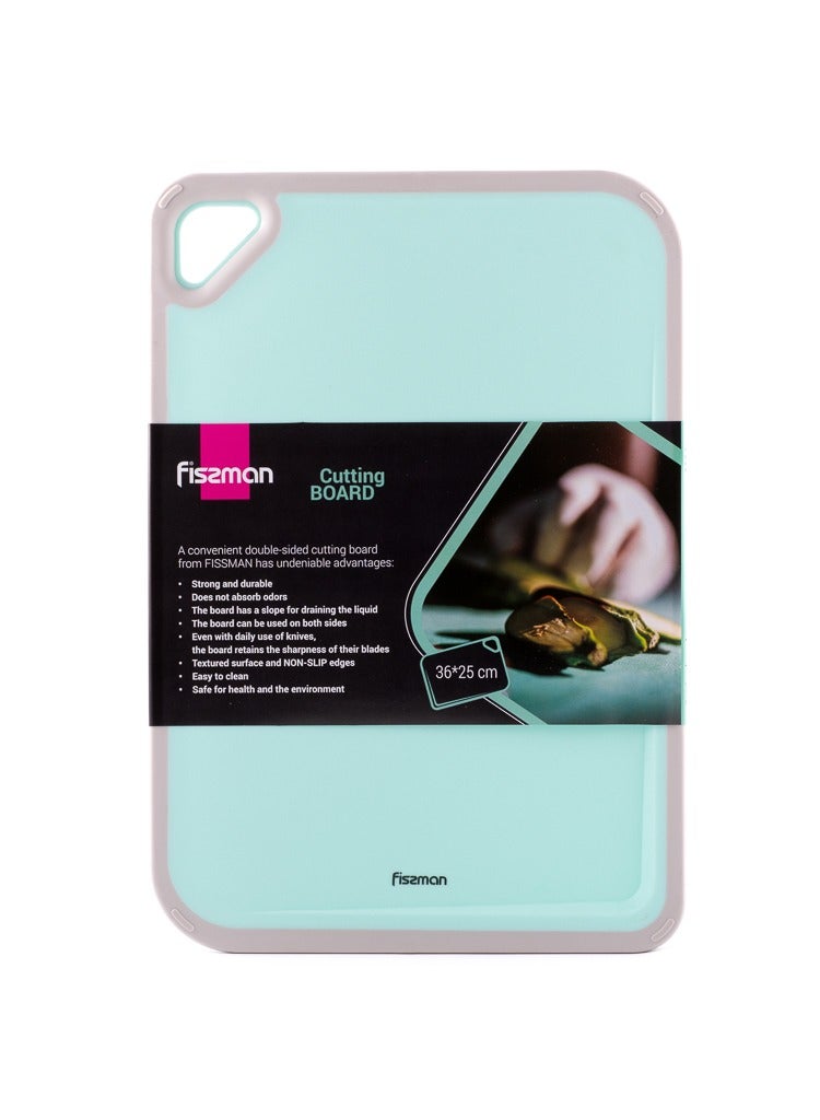 Fissman Cutting Board 36cm, Plastic Chopping Board with Hang Hole | Slope Design for Easy Liquid Drainage | Textured Surface and Non-Slip Edges | Reversible and Easy to Clean | Dishwasher Safe  - Image 5