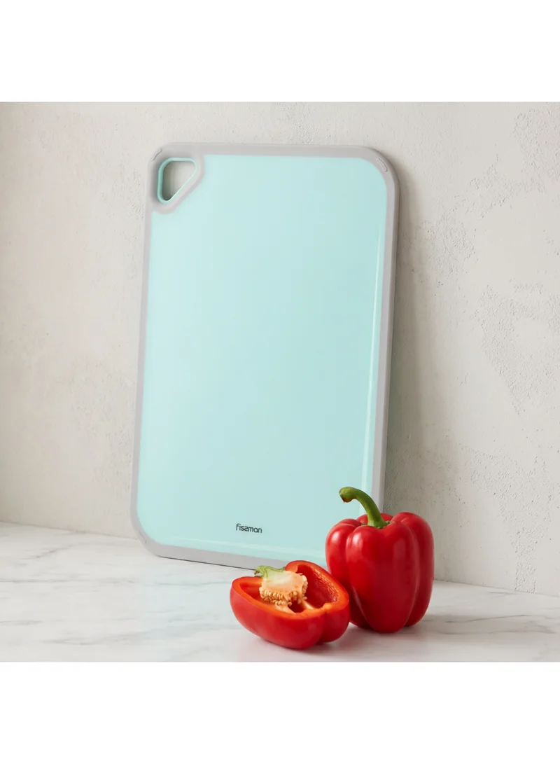 Fissman Cutting Board 36cm, Plastic Chopping Board with Hang Hole | Slope Design for Easy Liquid Drainage | Textured Surface and Non-Slip Edges | Reversible and Easy to Clean | Dishwasher Safe