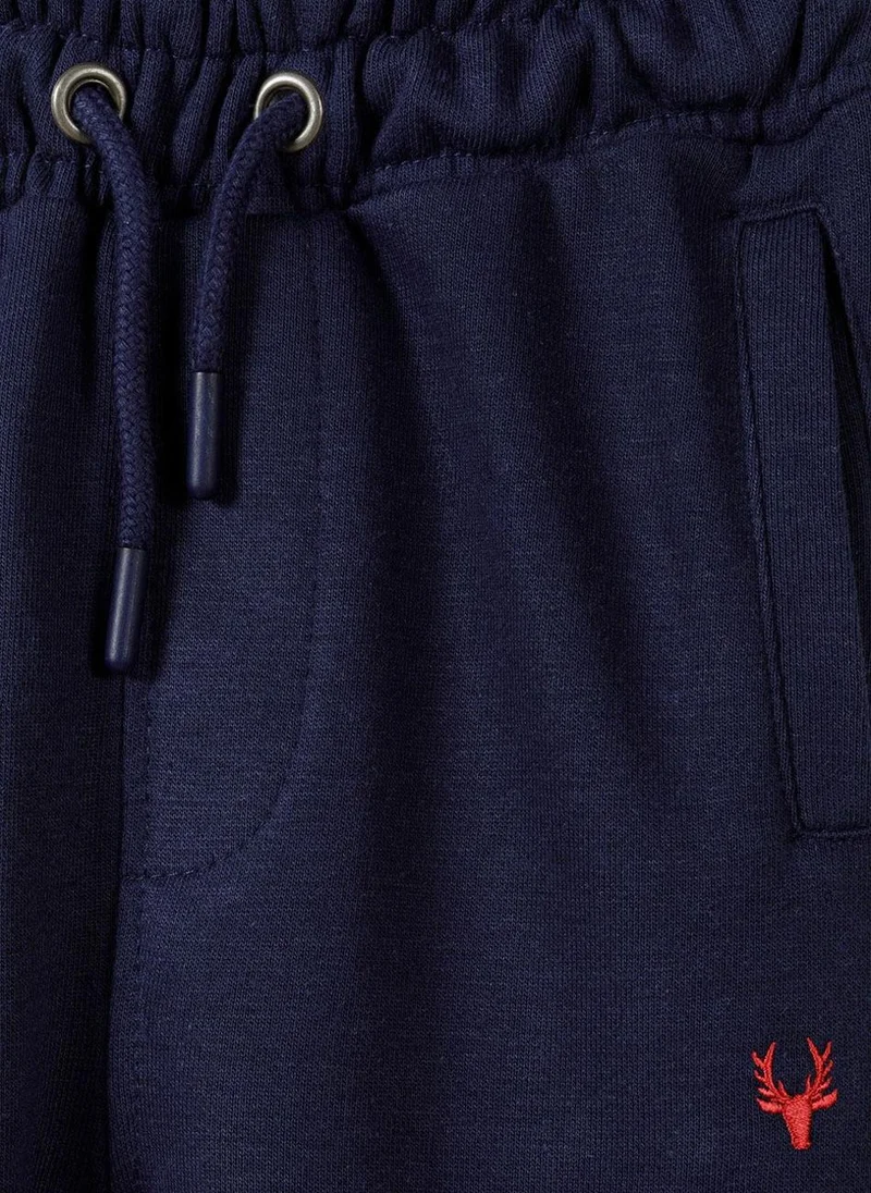 MINOTI Kids Boys Jogger Pants with Embroidery and Ribbed Cuffs