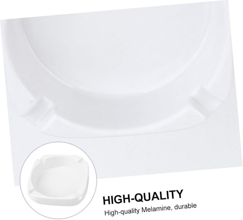 صحن رماد مربع أبيض تصميم بورسلين تقليدي للاستخدام المنزلي في كاريوكي وغرف الترفيه والهواء الطلق متين وعملي - Image 3