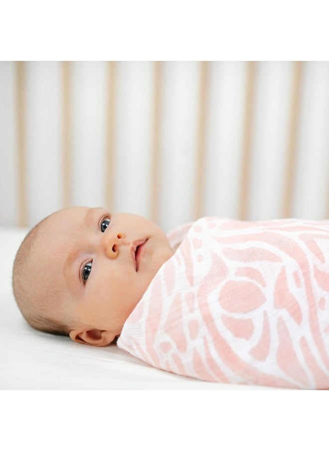 aden + anais aden + anais Essentials Swaddle Blanket, Boutique Muslin Blankets for Girls & Boys, Baby Receiving Swaddles, Ideal Newborn & Infant Swaddling Set, Perfect Shower Gifts, 4 Pack, Tropicalia  - Image 5