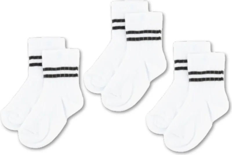 نوفيبيبي 3-Pack Cotton Kids College Socks Baby Unisex Girls Women Boys School Socks, White Black Pink