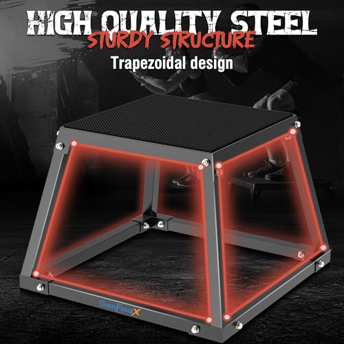 GanFindX Steel Plyometric Jump Box,18 Inch Heavy Duty Plyo Platform, Non-Slip Workout Step Box for Home Gym, Agility, Strength & Conditioning Training - Image 5