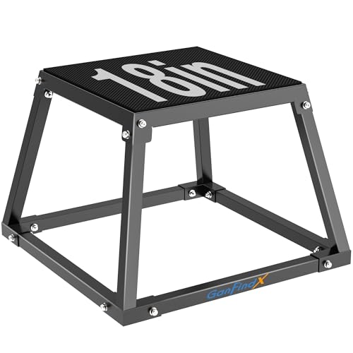 GanFindX Steel Plyometric Jump Box,18 Inch Heavy Duty Plyo Platform, Non-Slip Workout Step Box for Home Gym, Agility, Strength & Conditioning Training - Image 1