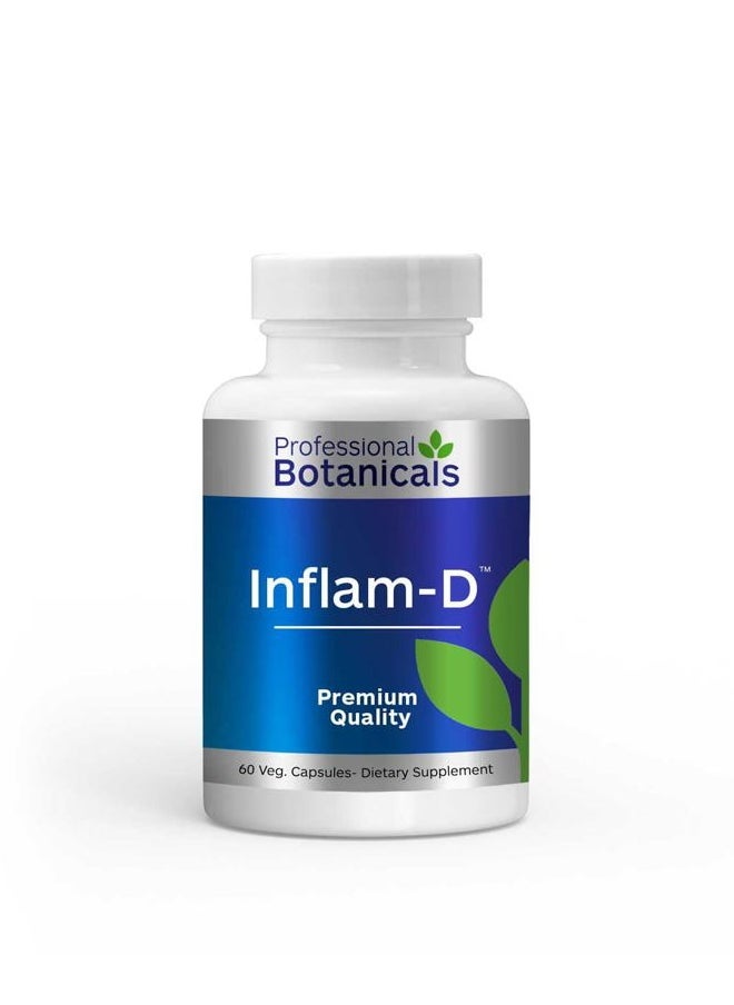 Professional Botanicals - INFLAM-D Advance Joint & Muscle Health Supplement, Non-GMO, Vegan – 60 Capsules - Image 1