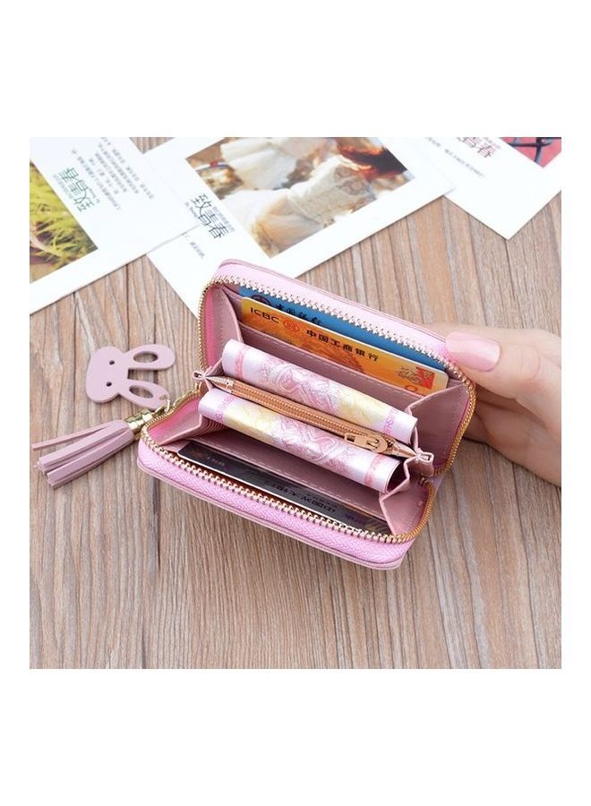 NIBEMINENT Zipper Wallet With Rabbit Tassel Pink  - Image 2