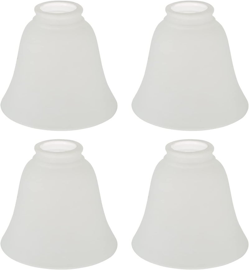 Aspen Creative 23136-4A Transitional Frosted Ceiling Fan Shade, 2-1/8" Fitter, 4-3/4" Diameter x 5-3/8" Height, 4 Pack Replacement Glass - Image 1