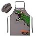 MHJY Kids Apron and Chef Hat for Boys Dinosaur Adjustable Child Aprons with Pockets for Cooking Baking Painting 312 Years - Image 3