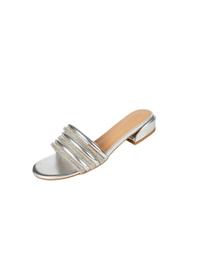 ZAYNA 221-150 Zayna Ladies Casual Sandals 23BYD012 Silver  - Image 3