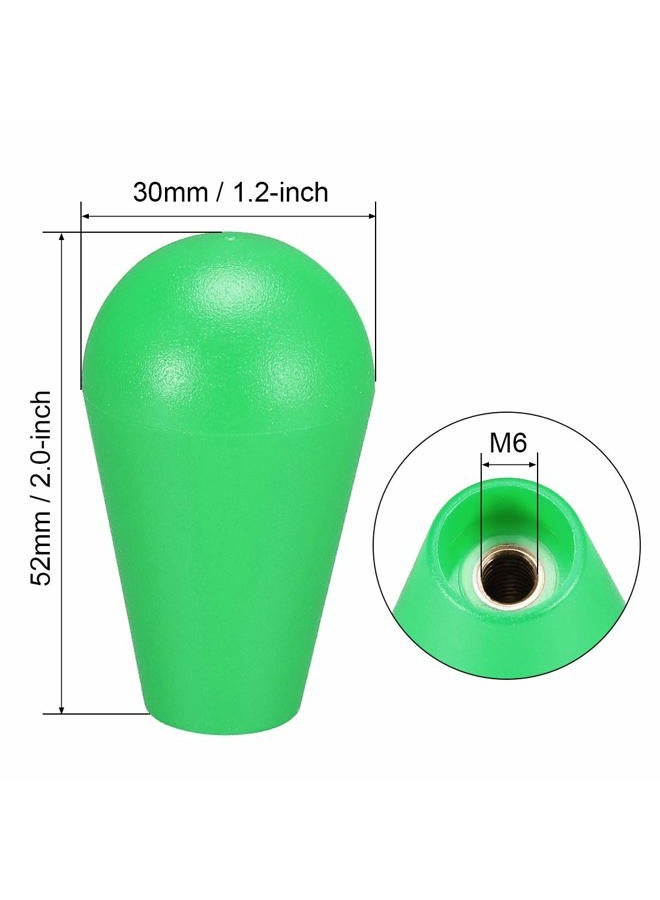 uxcell Ellipse Oval Joystick Head Rocker Ball Top Handle Arcade Game DIY Parts Replacement White Green 2Pcs - Image 2