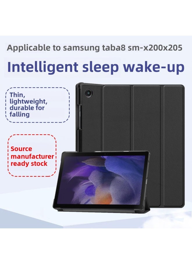 Generic - Applicable To Samsung Tab A8 SM-X200 X205 Tablet Protective Case A7 Tri-fold S9FE/S6lite Casco-Color:Eyes/smiling Face-Applicable Model:A7/T500 - Image 1