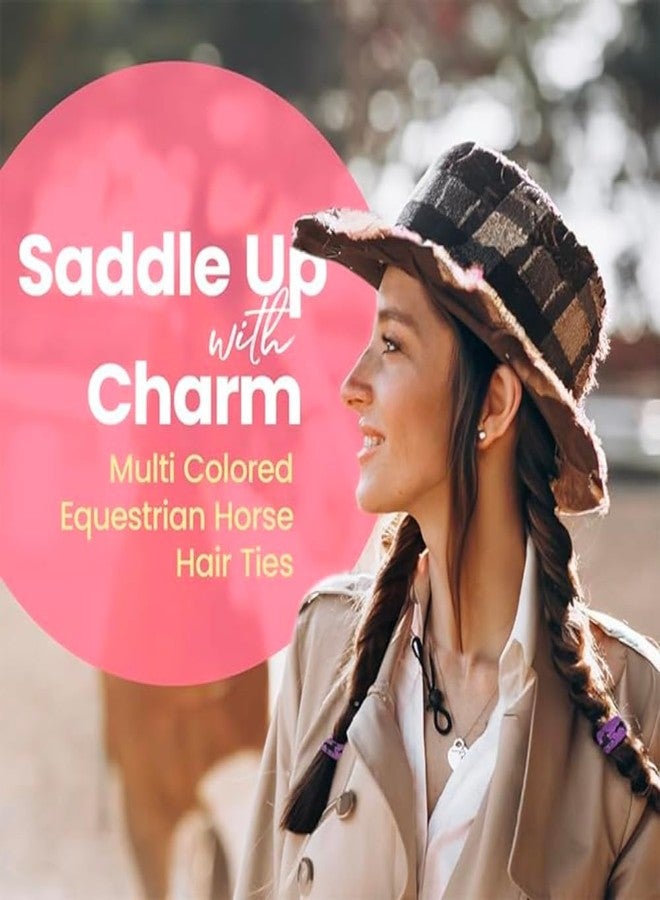 Infinity Collection Horse Hair Ties, 8pcs - Pink/Purple Hair Accessories for Girls. No Crease, No Tug Hair Elastics Set. Equestrian Themed Gift. 8 Count - Image 5