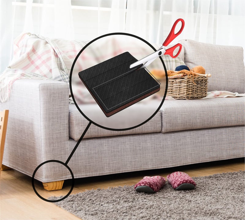 Slipstick Gorillapads Non Slip Furniture Pads/Gripper Feet Floor Protectors (Set Of 4) Premium 4 Inch Pre-Scored Square Self Adhesive Rubber Stoppers For Furniture Legs  Black  Cb157 - Image 3