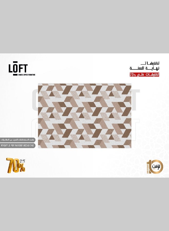 لوفت سانفورد، سجادات غرفة المعيشة على الطراز الحديث، سجادات أرضية ناعمة، سجادات، وسائد أريكة غير قابلة للانزلاق، سجادات غرفة المعيشة القابلة للغسل، مقاس 120 × 170 سم، بيج/بني-6-NQ2-J - Image 2