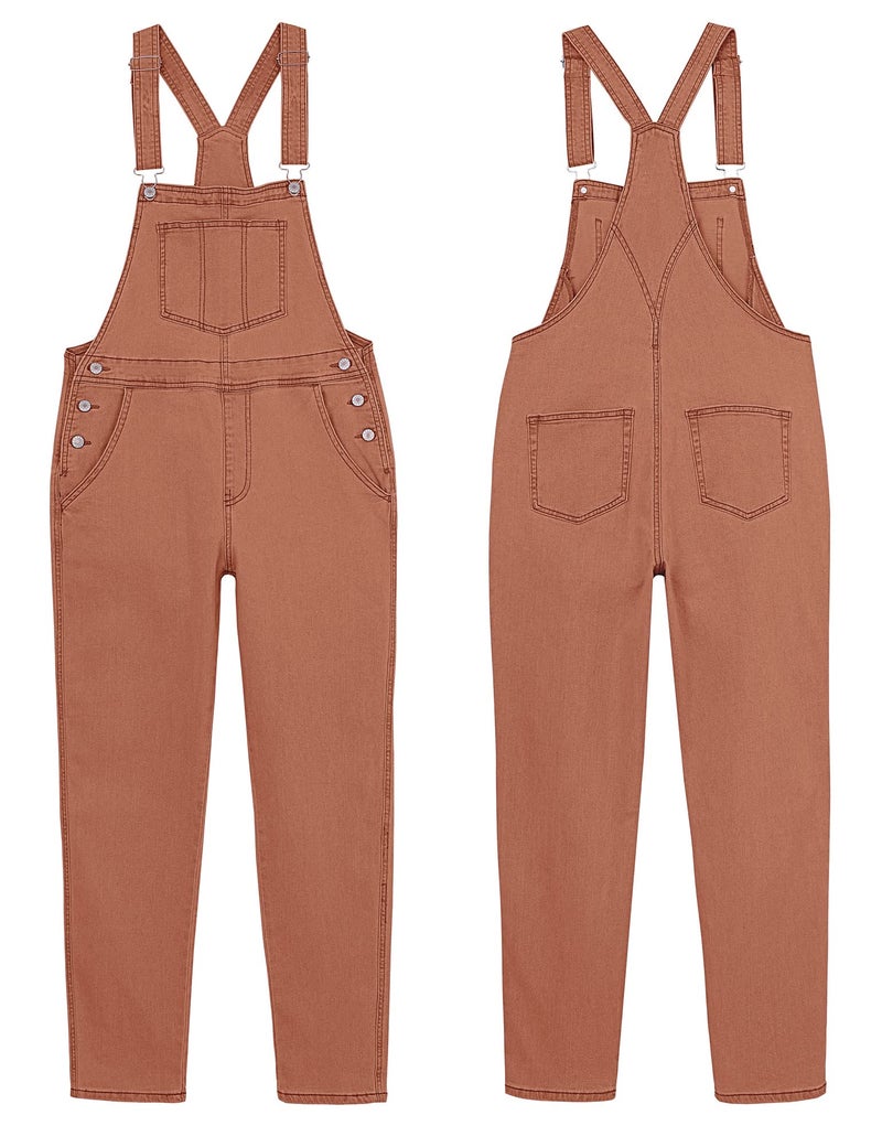 GRAPENT Boho Overalls for Women Work Overalls for Women Women's Overalls Womens Bib Overalls Denim Baggy Womens Overalls Jean Jumpsuit Color Brick Red Size Medium Size 8 Size 10 (GP-PAGHOGG_17-M) - Image 5