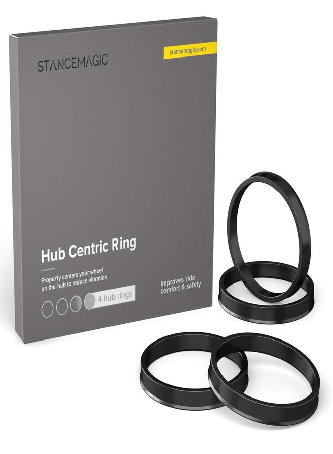 StanceMagic Hubcentric Rings (Pack of 4) - 64.1mm ID to 73.1mm OD - Black Poly Carbon Plastic Hubrings Hub - Only Compatible with Honda Acura with 64.1mm Vehicle Hubs and 73.1mm Wheel Centerbore - Image 1