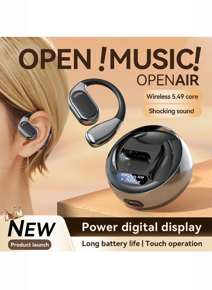 تشوميل سماعة رأس بلوتوث لاسلكية مفتوحة، سماعة أذن مثبتة على الأذن 5.4 لتشغيل الألعاب الرياضية - Image 1
