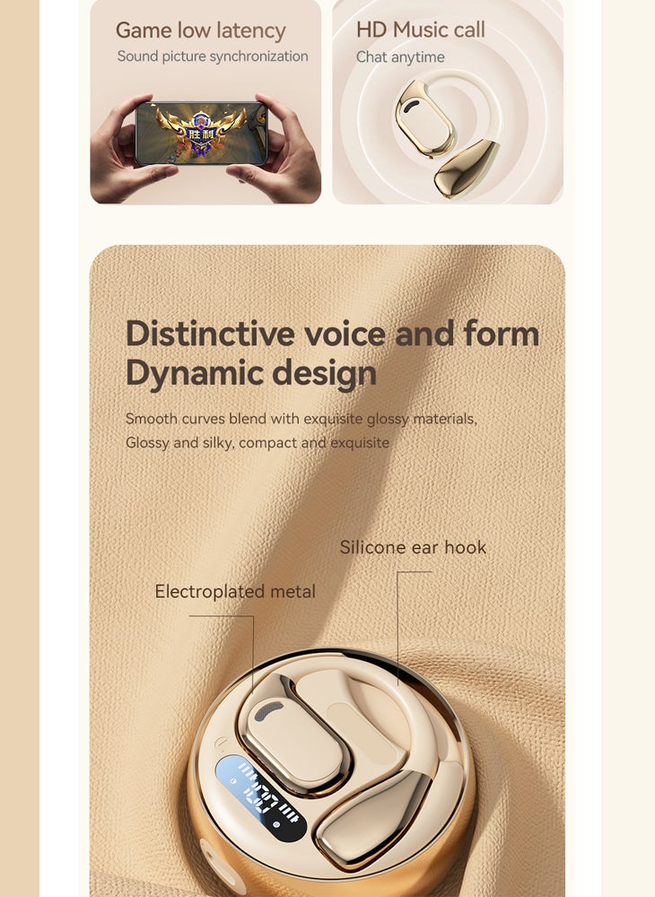 تشوميل سماعة رأس بلوتوث لاسلكية مفتوحة، سماعة أذن مثبتة على الأذن 5.4 لتشغيل الألعاب الرياضية - Image 4