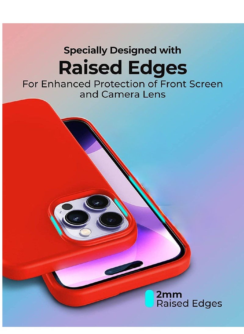 glassology جراب iPhone 14 Pro مع Magsafe مقاوم للخدش ورفيع كلاسيكي مقاوم للصدمات بدرجة عسكرية (أحمر) - Image 3