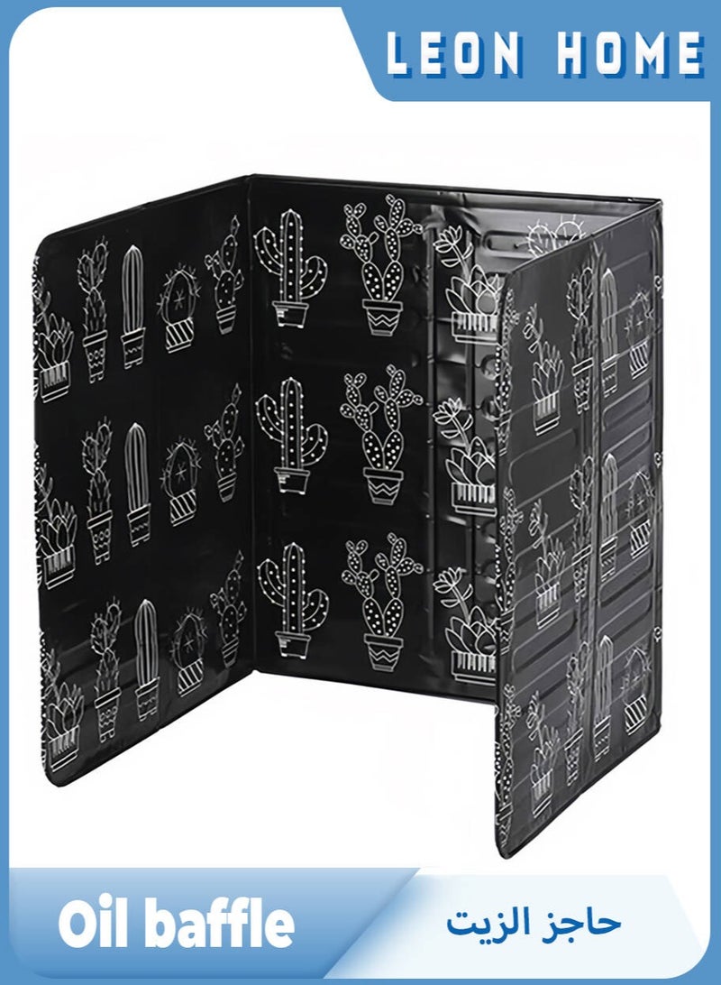 Leon Home Fireproof and high temperature resistant Oil splash insulation Splash baffle Black cactus - Image 1