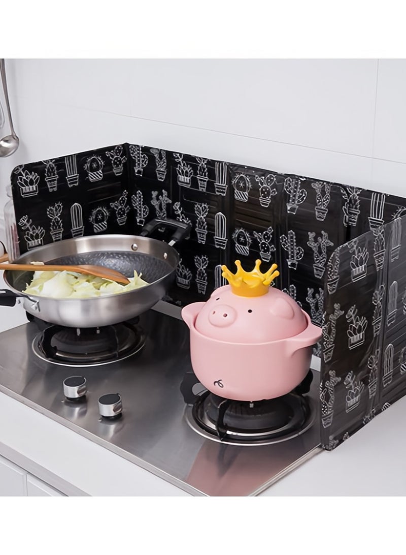 Leon Home Fireproof and high temperature resistant Oil splash insulation Splash baffle Black cactus - Image 2