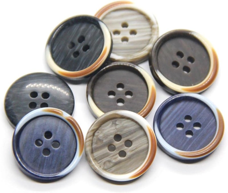 أزرار راتنج سوداء 18 ملم مزينة بحجر الراين لأعمال الخياطة والإكسسوارات DIY للملابس - Image 4