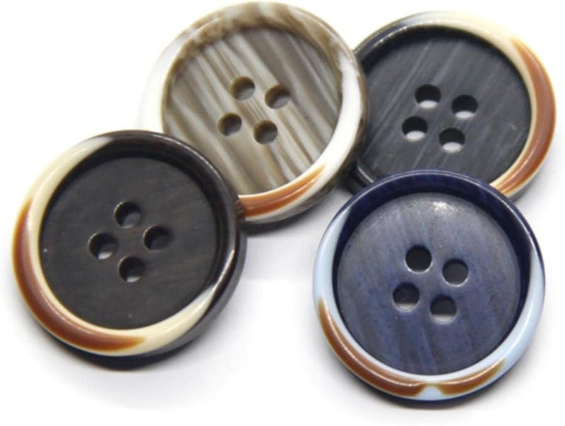 أزرار راتنج سوداء 18 ملم مزينة بحجر الراين لأعمال الخياطة والإكسسوارات DIY للملابس - Image 3