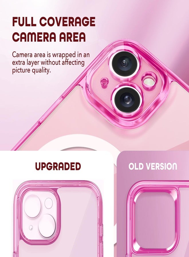 TIESZEN for iPhone 15 Plus Case, Compatible with MagSafe, Built-in Privacy Screen Protector and Camera Protection, Anti Spy Full Body Dustproof Shockproof Hard Phone Case 6.7", Bright Pink - Image 3