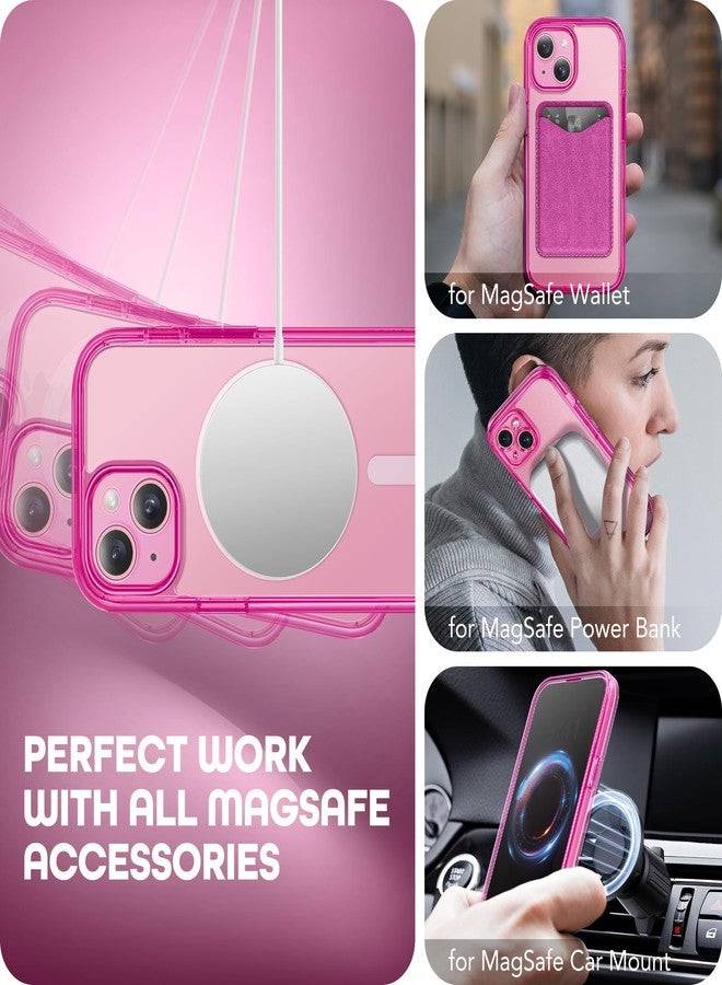 TIESZEN for iPhone 15 Plus Case, Compatible with MagSafe, Built-in Privacy Screen Protector and Camera Protection, Anti Spy Full Body Dustproof Shockproof Hard Phone Case 6.7", Bright Pink - Image 5