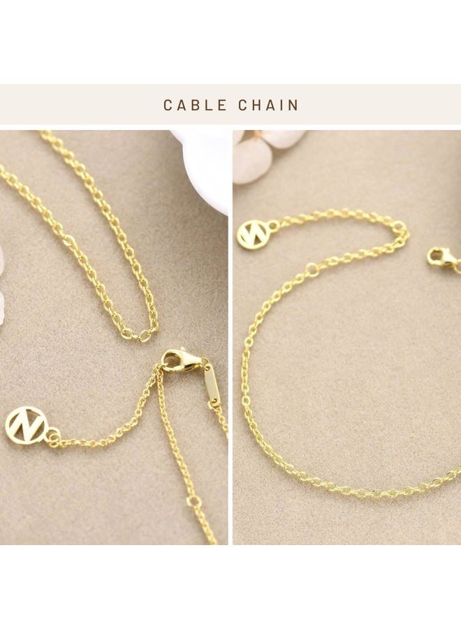 NOKMIT 14K Gold Solid 925 Sterling Silver Bracelets for Women, Dainty Karma Circle Adjustable Thin Chain Bracelet, Trendy Stackable Link Bracelets, Simple Cute Jewelry Gifts - Image 5