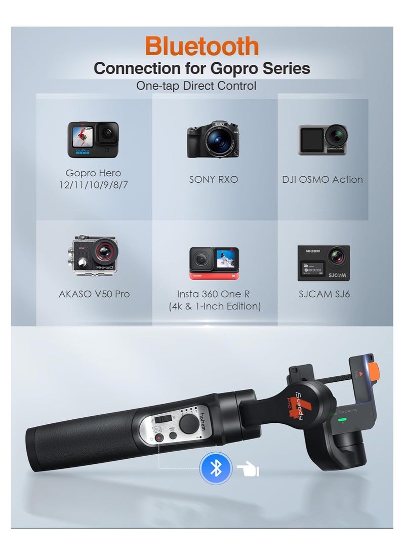 hohem - Hohem Official iSteady Pro 4 Gimbal for GoPro 11/10/9/8/7/6/5 DJI OSMO Insta360 One R Action Camera 3-Axis Handheld Stabilizer - Image 1