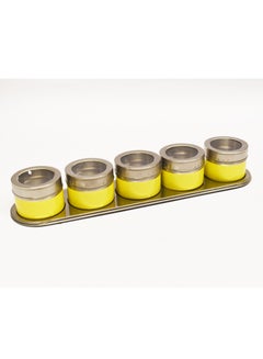 Generic 5-Piece Magnetic Condiment Spices Jar Storage Set Silver KSA ...