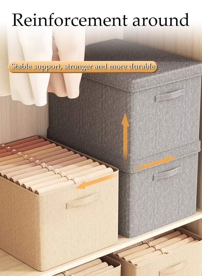DUNISO Closet Storage Box with Lid and Handle,Stackable Wardrobe Clothes Organizer, Foldable Storage Bin,Sturdy and Durable,for Clothing, T-Shirt, Jeans, Sweaters, Toys & Books,50*35*31cm - Image 5