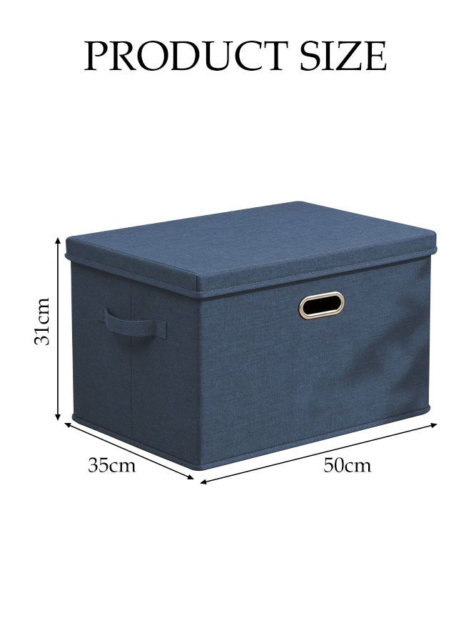 DUNISO Closet Storage Box with Lid and Handle,Stackable Wardrobe Clothes Organizer, Foldable Storage Bin,Sturdy and Durable,for Clothing, T-Shirt, Jeans, Sweaters, Toys & Books,50*35*31cm - Image 2
